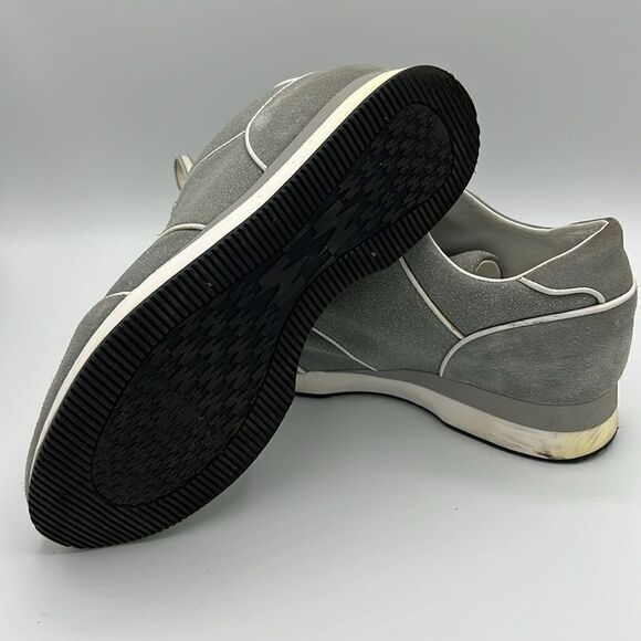 Max Mara Suede Sneakers With Small Wedge In Grey size 37.5 B24A2 - Picture 9 of 10
